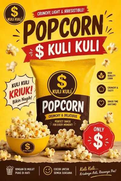 Popcorn Snack Brand Advertising Poster
