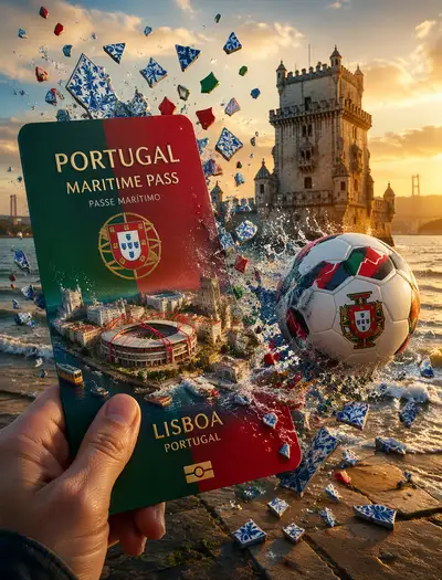 Portugal World Cup Fan Pass Poster With Lisbon Diorama