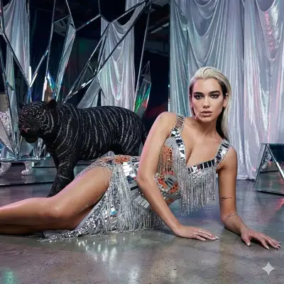 High fashion photoshoot collection with tigers and mirror sets