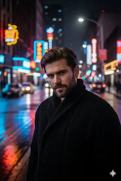Cinematic Nighttime Street Portrait