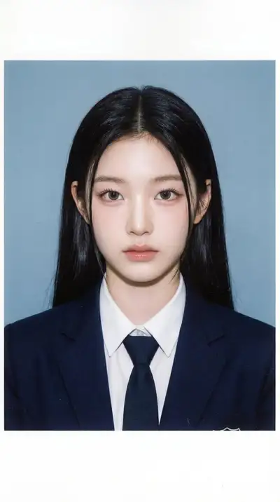 Realistic printed school ID style portrait photo