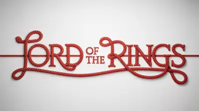 Arte tipográfica de letras com nós de corda