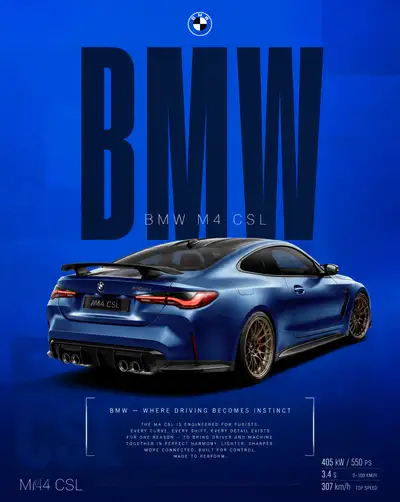 Matching sports car brand advertising poster pair