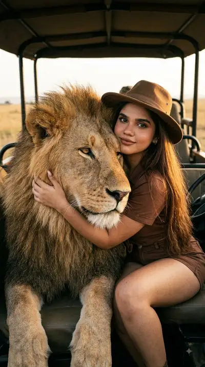 Cinematic Safari Portrait with Lion
