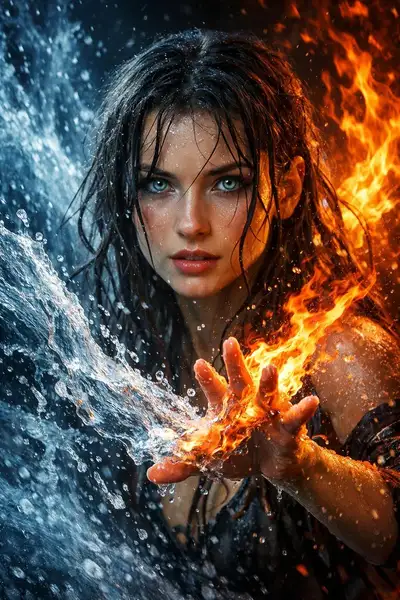 Cinematic Fantasy Elemental Sorceress Portrait