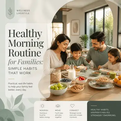 Healthy morning routine family blog cover prompt