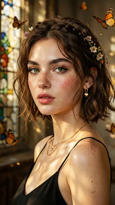 Hyper-Realistic Fashion Portrait with Golden Hour Light
