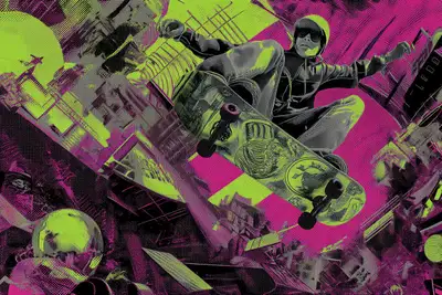 Futuristic Urban Graffiti Collage Prompt