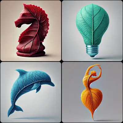 Photorealistic Leaf Shaped Like a Subject