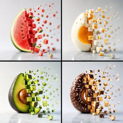Minimalist Food Photograph With Pixelated Disintegration Effect