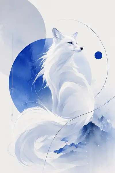 Minimalist Blue Toned Editorial Line Illustration