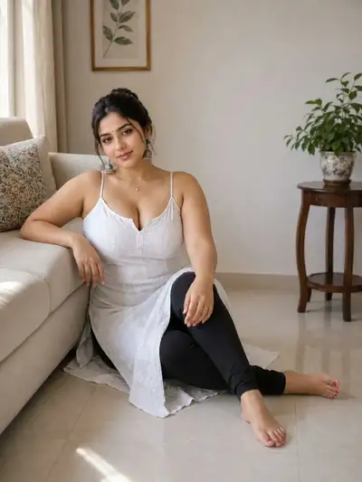 Photorealistic Indian Woman Portrait in Modern Living Room