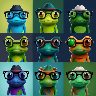 Cute Minimalistic Cartoon Frog NFT Collection