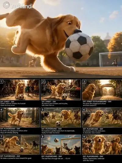 Golden Retriever Football Dream Cinematic Short