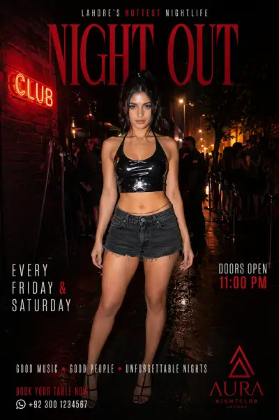 Luxury nightclub entrance poster campaign