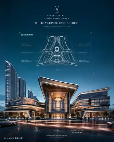 Affiche de Vente Architecturale Immobilière Ultra-Premium