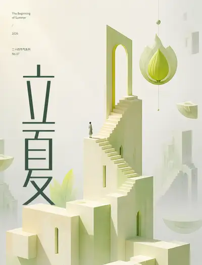 Chinese solar term Start of Summer art poster
