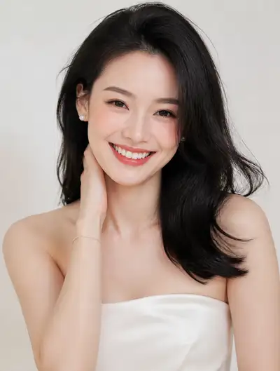 28-Year-Old Asian Woman Front-Facing Portrait
