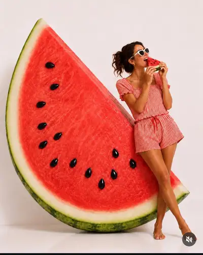 Photorealistic Summer Fashion Studio Image