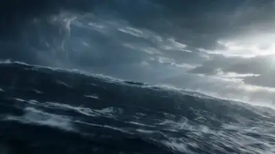 Filmisches Ozeanschlacht-Video: Krieger gegen Mosasaurus