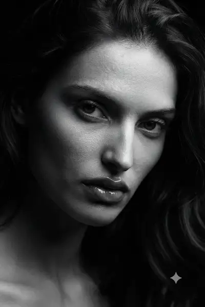 High-Fashion Monochrome Studio Portrait