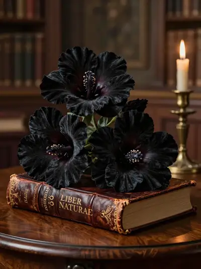 Rubens-Stil Stillleben mit schwarzem Hibiskus