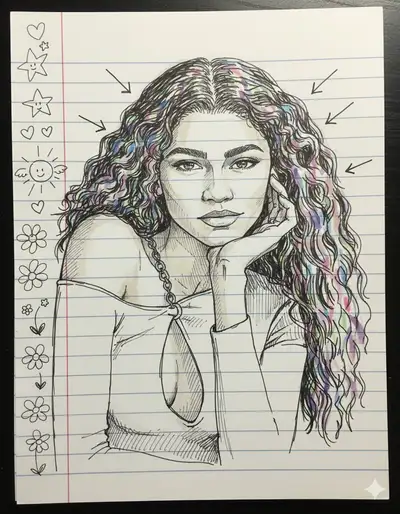 Portrait to Notebook Doodle