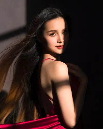 Cinematic Crimson Portrait with Chiaroscuro Lighting