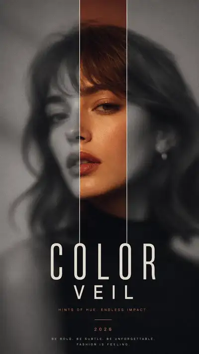 Color Reveal Editorial Poster Template With Blurred Portrait
