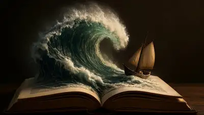Animated Ocean Wave and Boat Video Prompt