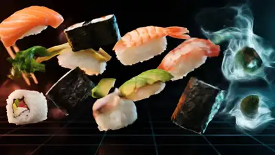 Prompt JSON de sushi explodindo em quadro congelado para o Veo 3