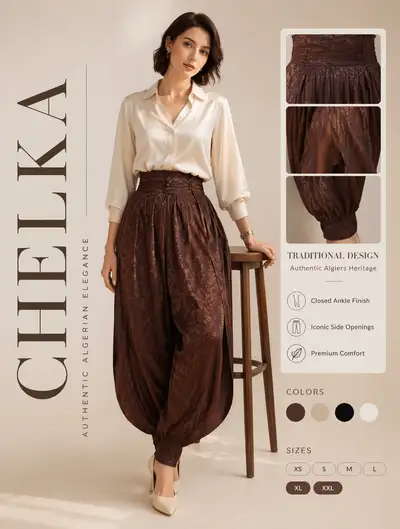 Traditional Algerian Chelka Fashion Campaign Poster