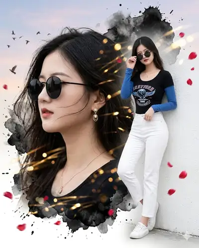 Ultra-Realistic Double-Exposure Fashion Collage