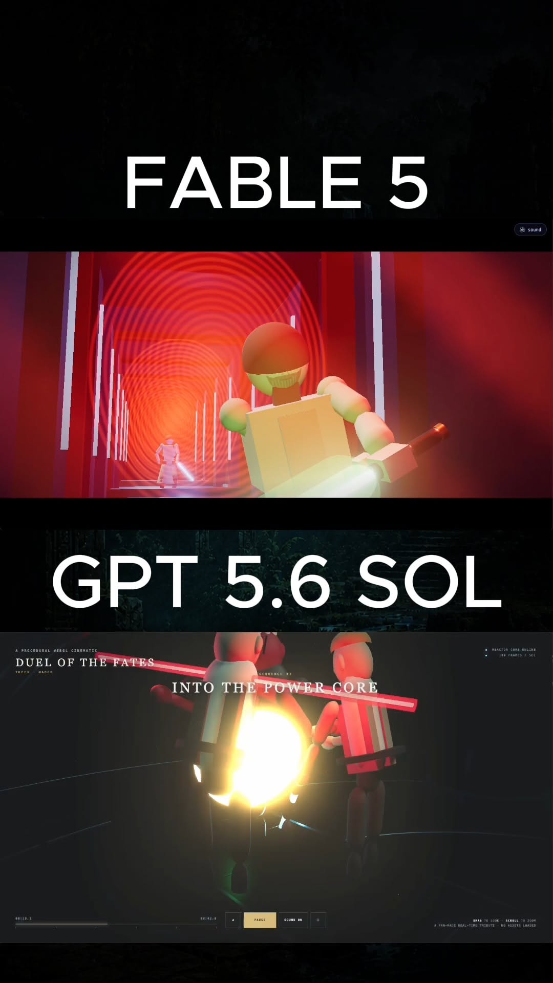 Duel of the Fates lightsaber battle animation in HTML