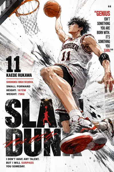 Dynamic Basketball Player Anime Poster