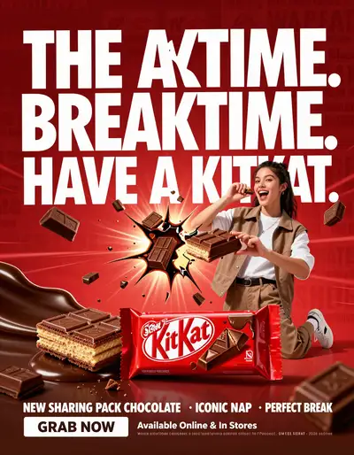 KitKat snap-moment chocolate ad campaign poster