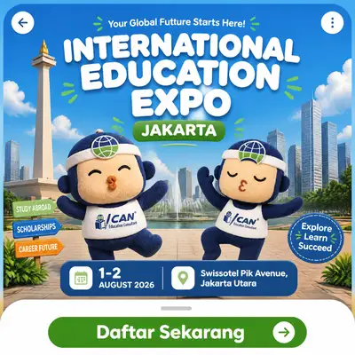 Plush mascot festival mobile poster for an education expo