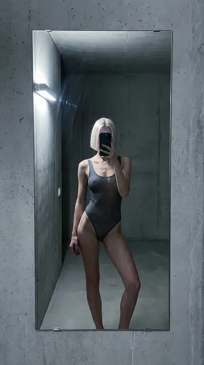 Cold Editorial Mirror Reflection Fashion Shot