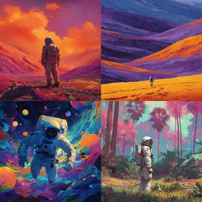 Astronaut Fauvism Art Prompt Template