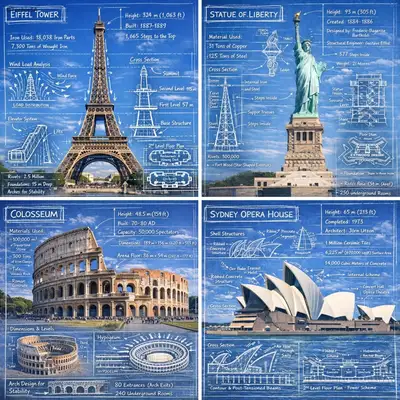 Infographie de Point de Repère de Style Plan