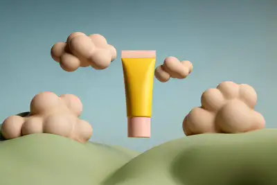 Flying Cosmetic Mockup with Minimalist Space Aesthetic