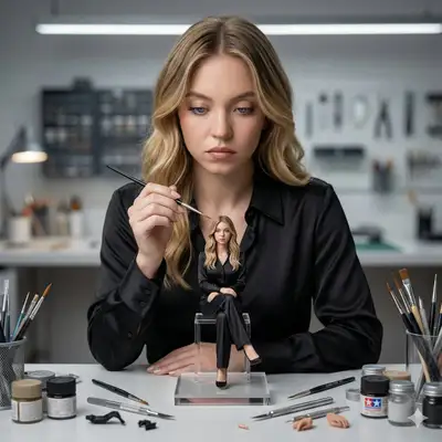 Hyper-Realistic Miniature Figurine Painting Scene