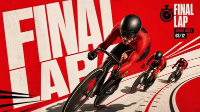 Affiche sportive dynamique avec typographie en perspective