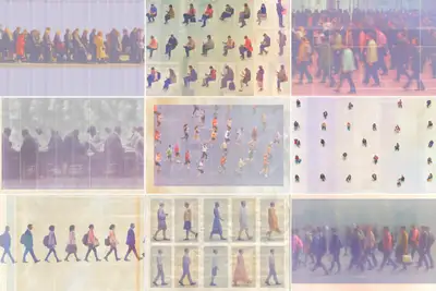 Blurred Repetitive Figures Grid Prompt