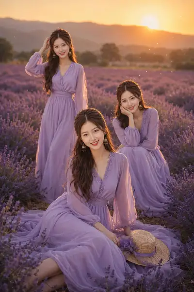 Cinematic Lavender Field Portrait