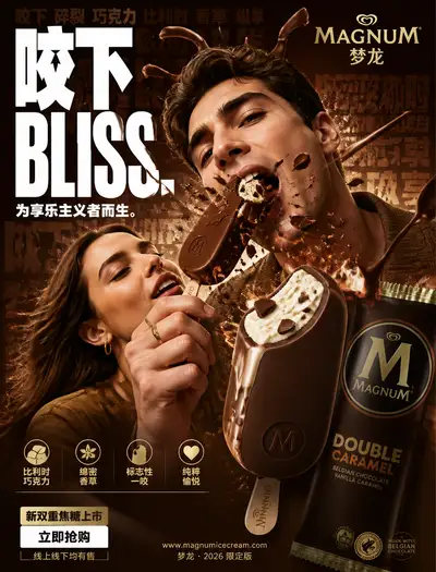 Ultra-Commercial Ice Cream Campaign Poster