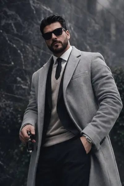 Confident Man in Urban Marble Setting