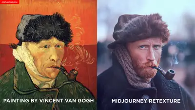 Photorealistic Retexturing of Famous Paintings