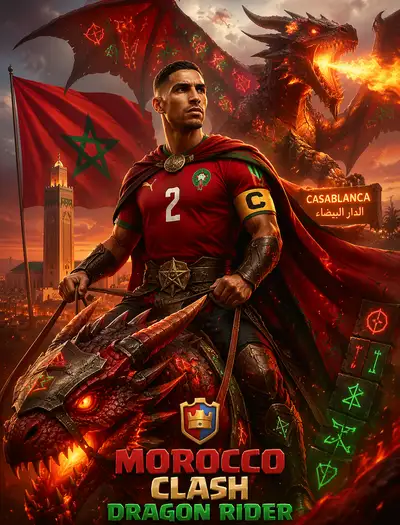 Morocco captain as Clash of Clans dragon rider