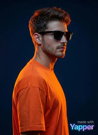 Ultra-realistic cinematic portrait with neon rim lighting
